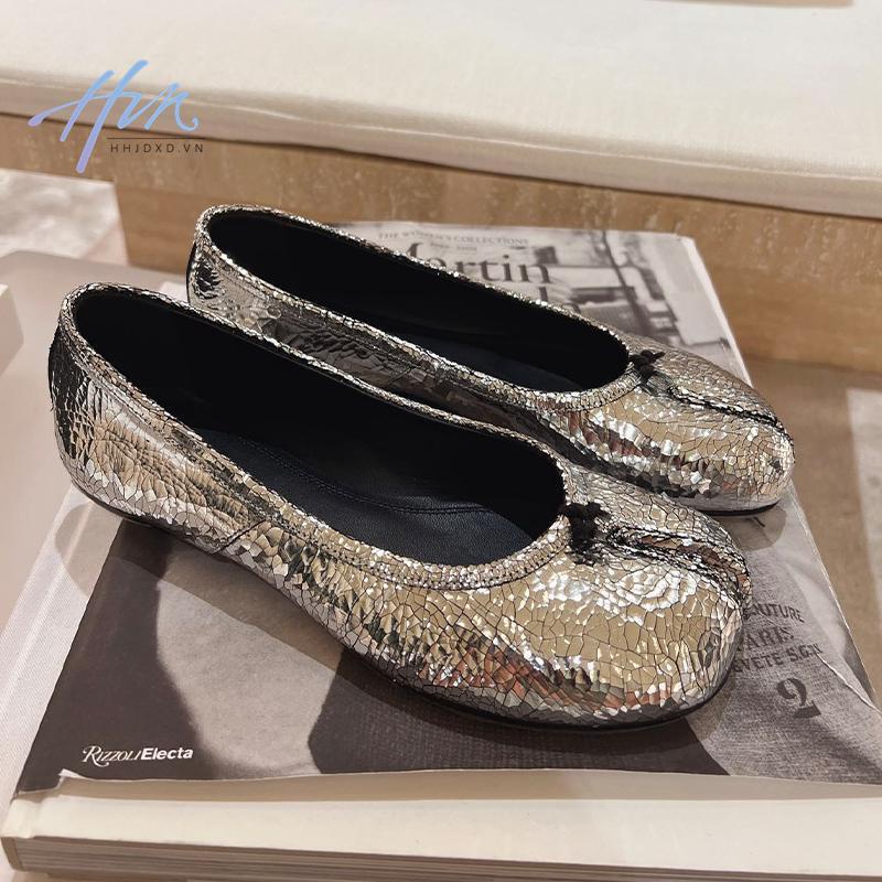 Giày Múa Ba Lê Bằng Da Thuộc Thời Trang Mùa Xuân Hè 2023 Dành Cho Nữ