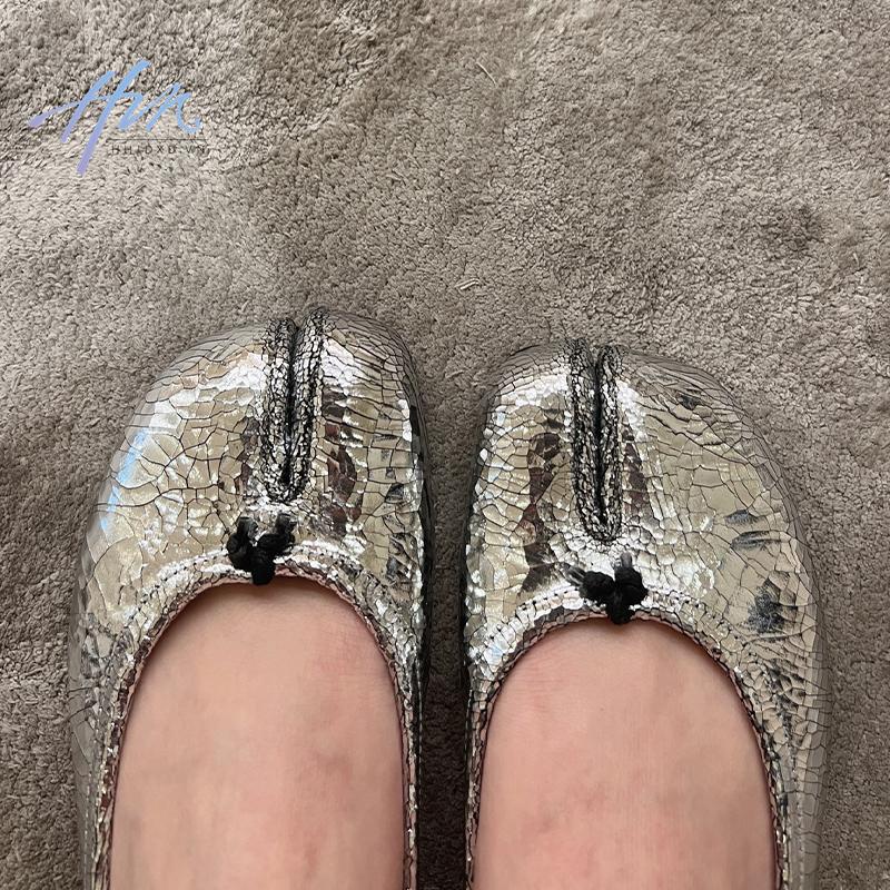 Giày Múa Ba Lê Bằng Da Thuộc Thời Trang Mùa Xuân Hè 2023 Dành Cho Nữ