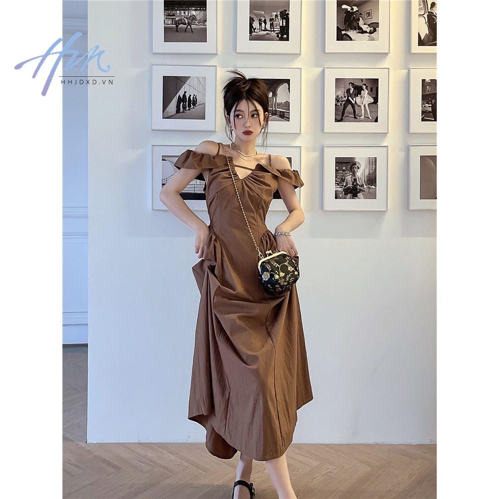 Đầm Hai Dây Dáng Dài Ôm Eo Thời Trang Mùa Hè Phong Cách Hàn Quốc Cổ Điển Dành Cho Nữ