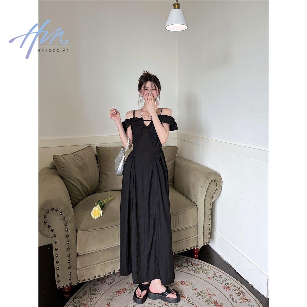 Đầm Hai Dây Dáng Dài Ôm Eo Thời Trang Mùa Hè Phong Cách Hàn Quốc Cổ Điển Dành Cho Nữ