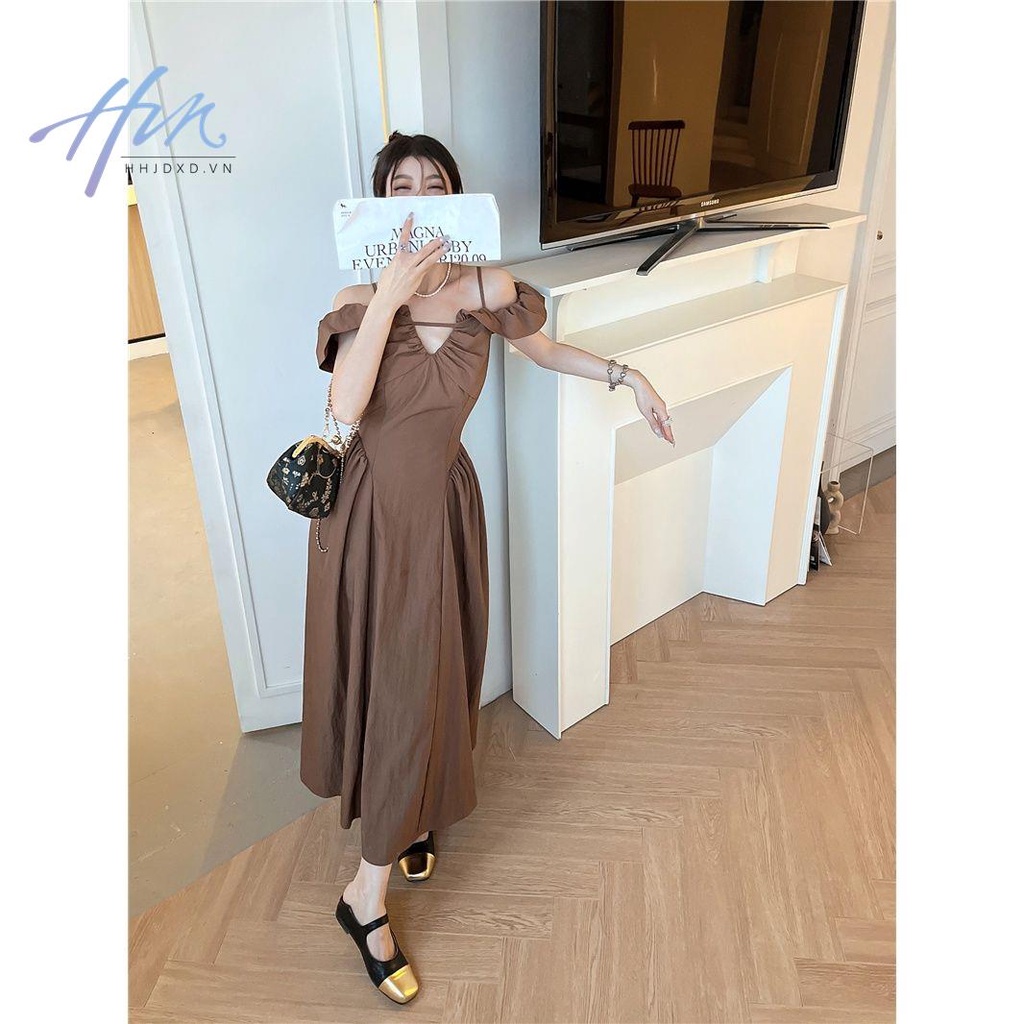 Đầm Hai Dây Dáng Dài Ôm Eo Thời Trang Mùa Hè Phong Cách Hàn Quốc Cổ Điển Dành Cho Nữ