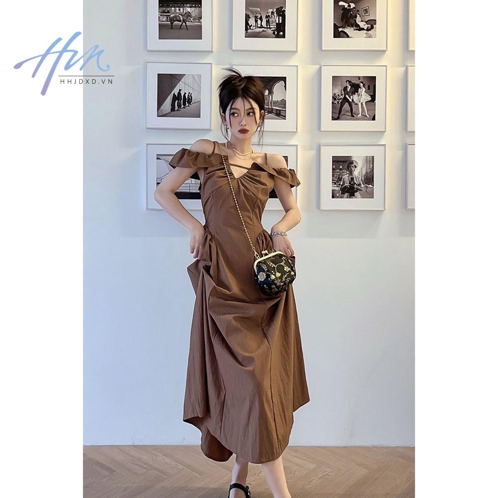 Đầm Hai Dây Dáng Dài Ôm Eo Thời Trang Mùa Hè Phong Cách Hàn Quốc Cổ Điển Dành Cho Nữ