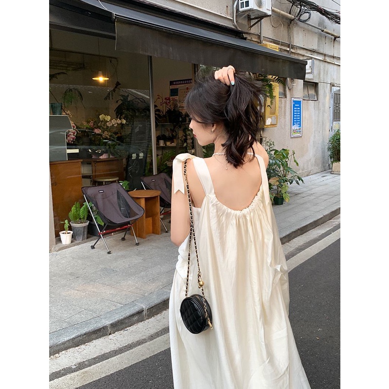 Đầm Dài Hai Dây Dáng Ôm Màu Be Thời Trang Mùa Hè Xinh Xắn Cho Nữ