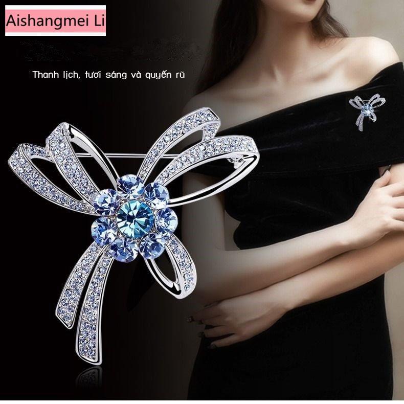 Ghim Cài Áo Hình Nơ Phong Cách Hàn Quốc Thanh Lịch Thời Trang Cho Nữ