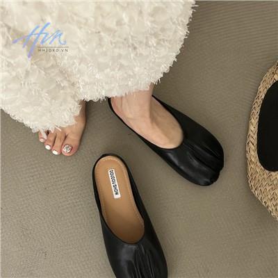 Dép Mũi Tròn Đế Bằng Phong Cách Hàn Quốc Cổ Điển Thời Trang Xuân Hè Hàng Mới Dành Cho Bạn Nữ