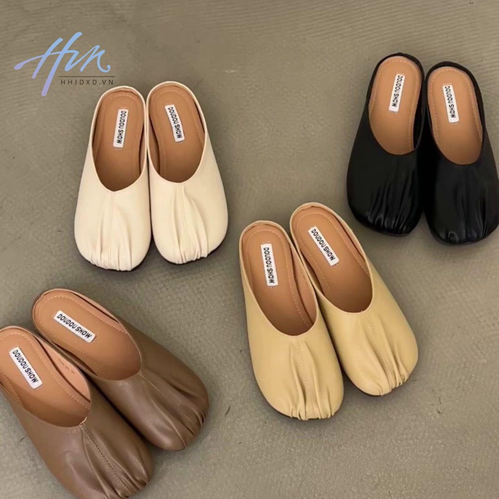 Dép Mũi Tròn Đế Bằng Phong Cách Hàn Quốc Cổ Điển Thời Trang Xuân Hè Hàng Mới Dành Cho Bạn Nữ