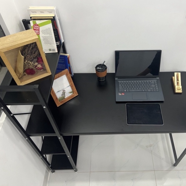[SALE ĐẬM] -  Bàn làm việc 3 kệ sách chân sắt sơn tĩnh điện chính hãng - bàn học kệ sách bảo hành 12 tháng | BigBuy360 - bigbuy360.vn