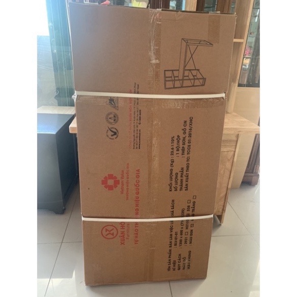 [SALE ĐẬM] -  Bàn làm việc 3 kệ sách chân sắt sơn tĩnh điện chính hãng - bàn học kệ sách bảo hành 12 tháng | BigBuy360 - bigbuy360.vn