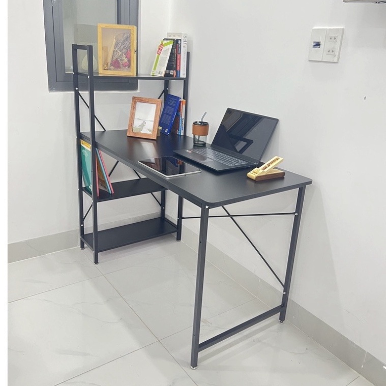 [SALE ĐẬM] -  Bàn làm việc 3 kệ sách chân sắt sơn tĩnh điện chính hãng - bàn học kệ sách bảo hành 12 tháng | BigBuy360 - bigbuy360.vn