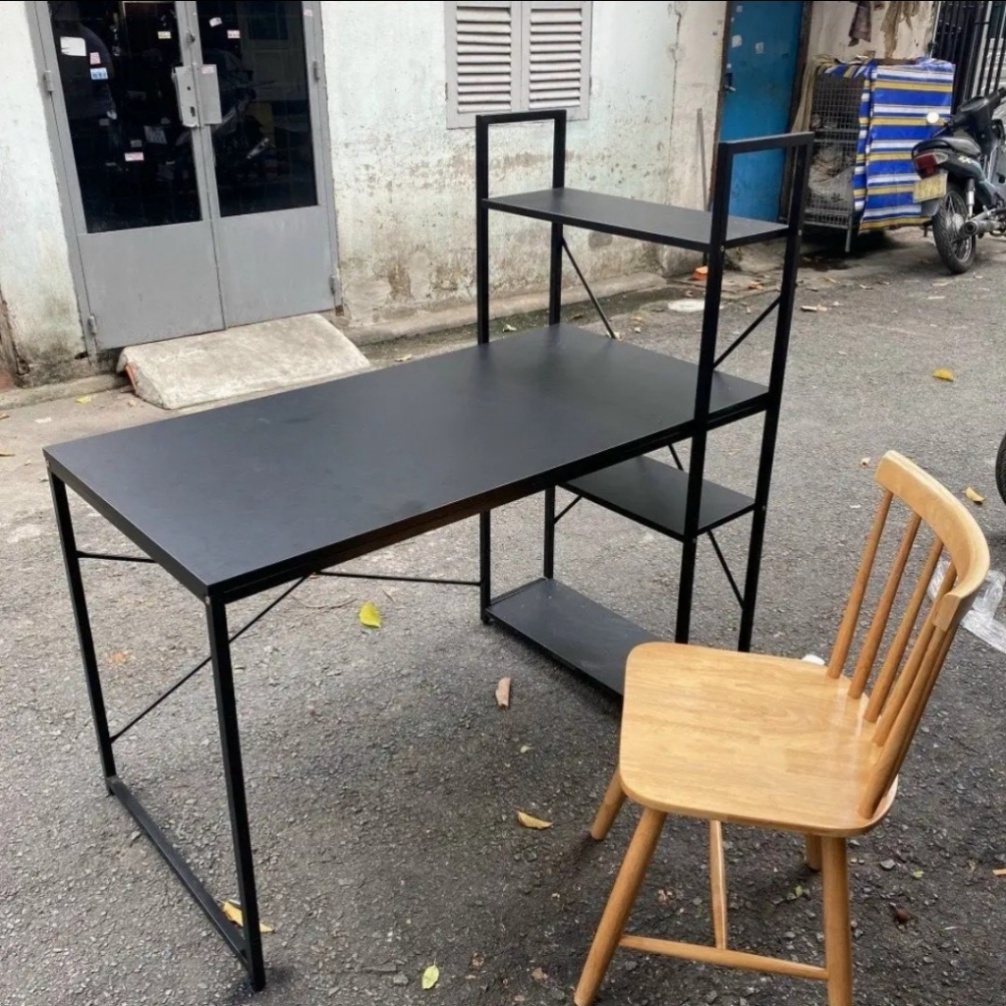 [SALE ĐẬM] -  Bàn làm việc 3 kệ sách chân sắt sơn tĩnh điện chính hãng - bàn học kệ sách bảo hành 12 tháng | BigBuy360 - bigbuy360.vn