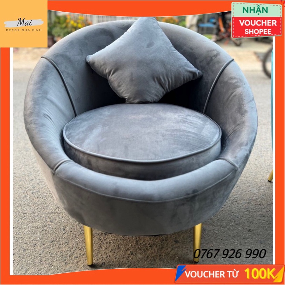 [SALE ĐẬM] -  Ghế sofa đơn thư giãn, ghế đọc sách, sofa nail vải nhung chính hãng - bảo hành 12 tháng