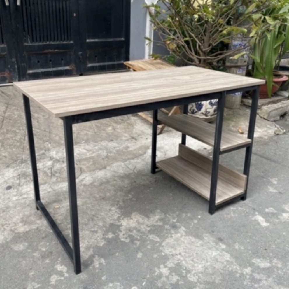 [SALE ĐẬM] -  Bàn làm việc liền 2 kệ sách chân sắt mặt gỗ công nghiêp loại 1 (bàn học 2 kệ sách) - BẢO HÀNH 12 THÁNG | BigBuy360 - bigbuy360.vn