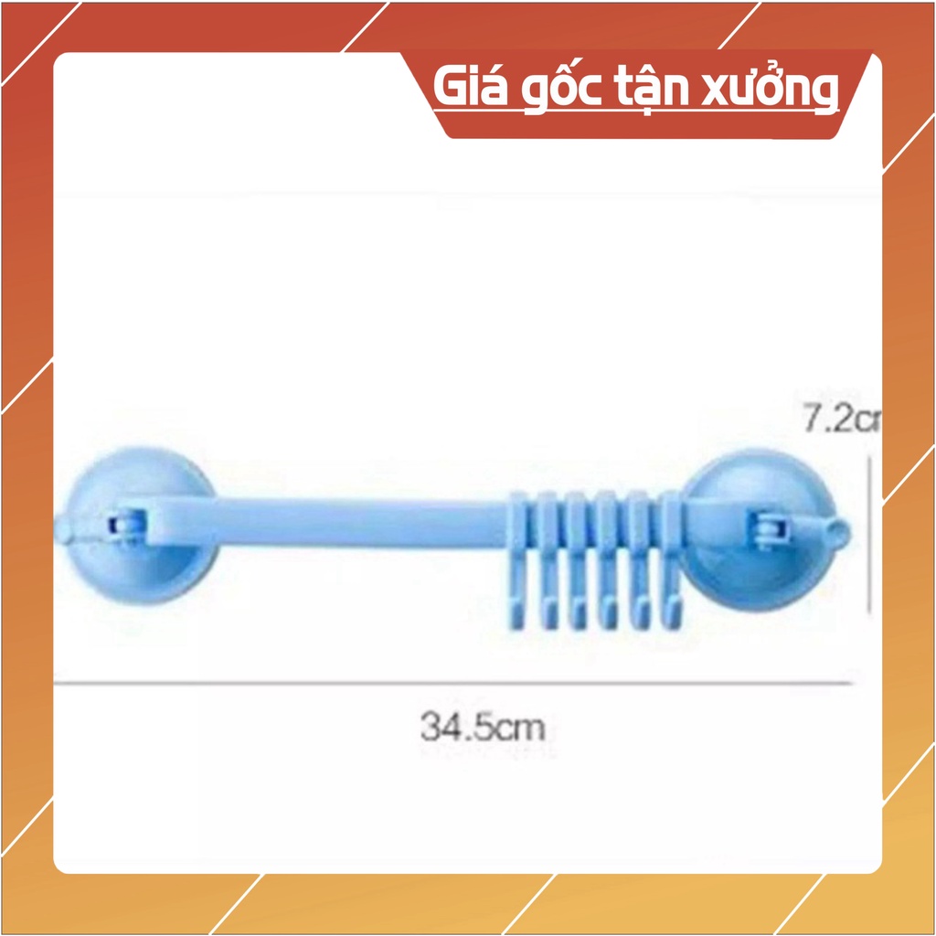 Thanh móc treo quần áo, khăn lau nhà bếp 6 móc đa năng siêu bền siêu hút chân không, đồ dùng nhà bếp