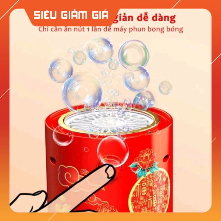 Máy Thổi Bong Bóng Tự Động Có Đèn Led Kèm Nhạc - Loa Bắn Bong Bóng Pháo Hoa Trang Trí Tết