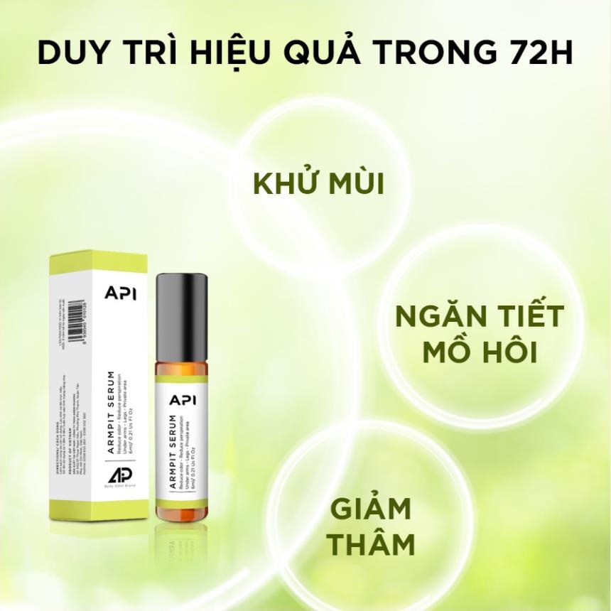Son nách API, lăn khử mùi hôi nách API, Serum khử mùi ngăn tiết mồ hôi 72h Armpit Serum 10ml mochi