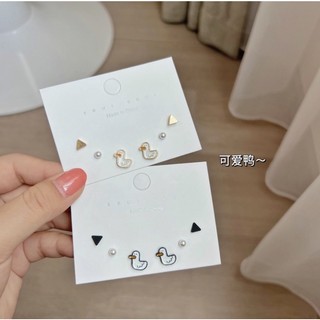 Set khuyên con vịt đáng yêu chuôi bạc 925