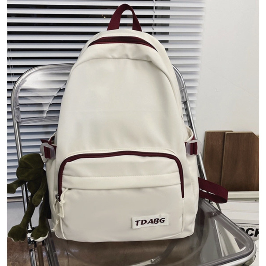 Balo nam nữ ulzzang chống nước, chống nhăn, trơn phối viền hàng Quảng Châu | BL006