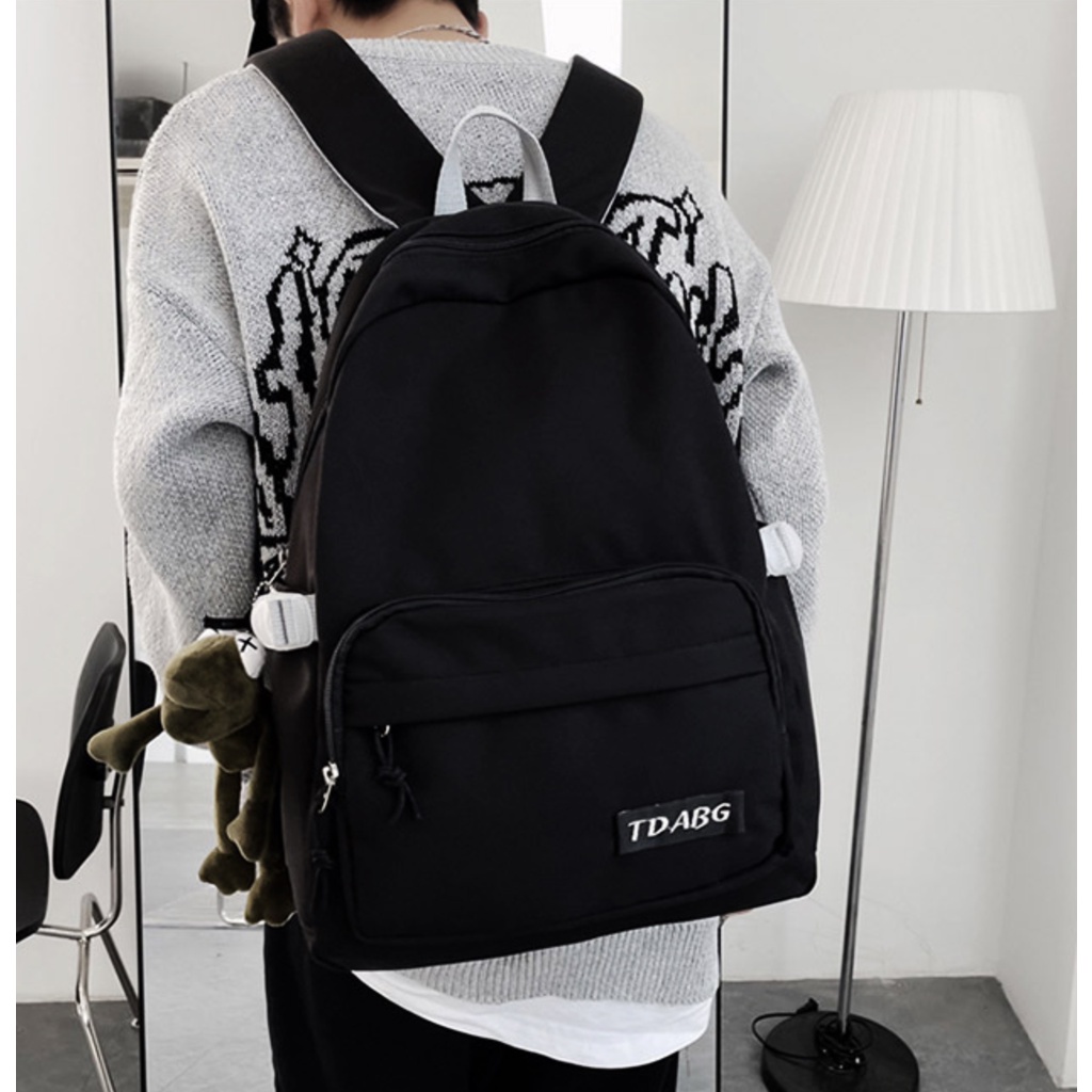 Balo nam nữ ulzzang chống nước, chống nhăn, trơn phối viền hàng Quảng Châu | BL006