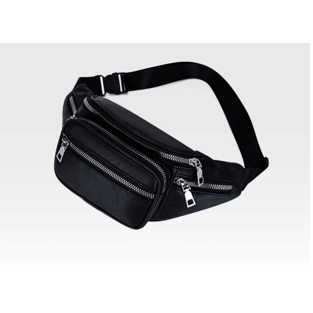 Túi đeo chéo bao tử nam nữ chất da Style Lắc xích thời trang | royal