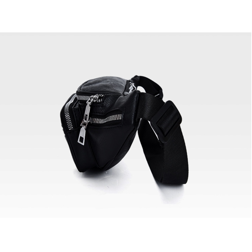 Túi đeo chéo bao tử nam nữ chất da Style Lắc xích thời trang | royal