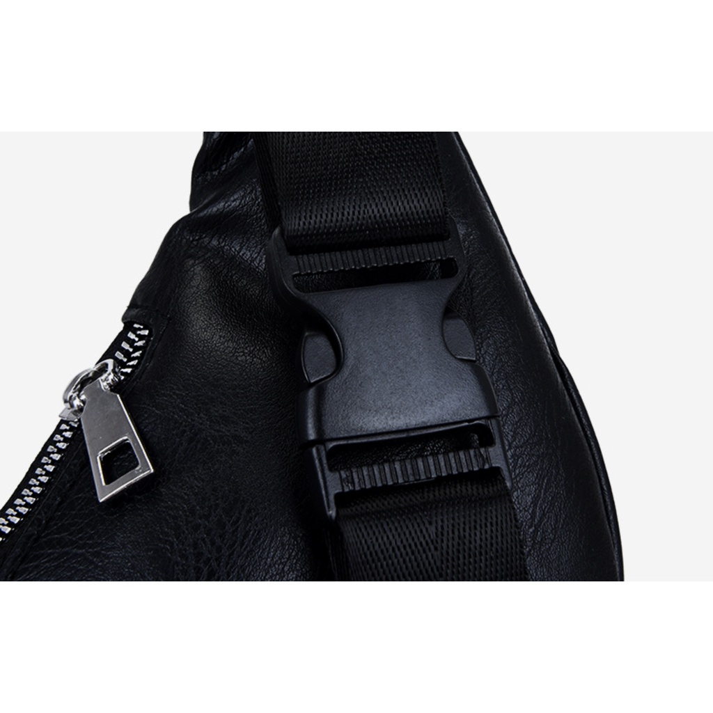 Túi đeo chéo bao tử nam nữ chất da Style Lắc xích thời trang | royal