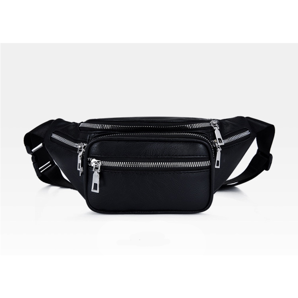 Túi đeo chéo bao tử nam nữ chất da Style Lắc xích thời trang | royal