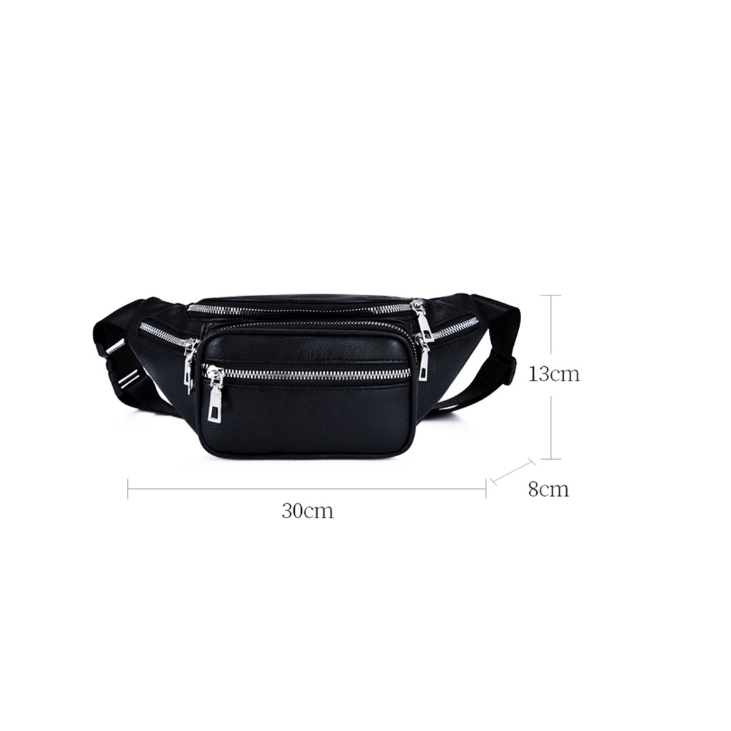 Túi đeo chéo bao tử nam nữ chất da Style Lắc xích thời trang | royal