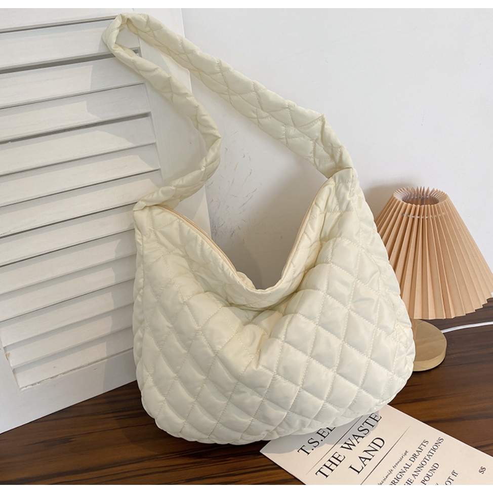 Túi tote đeo chéo chần bông caro hàng cao cấp, túi đeo chéo phao nam nữ