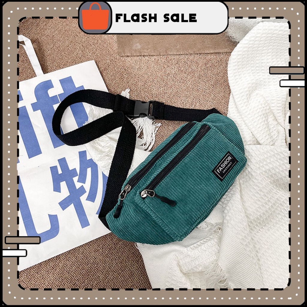 Túi đeo chéo nam nữ chất vải len tăm, nhung tăm cao cấp Logo Fashion | T018|royalxuongmay