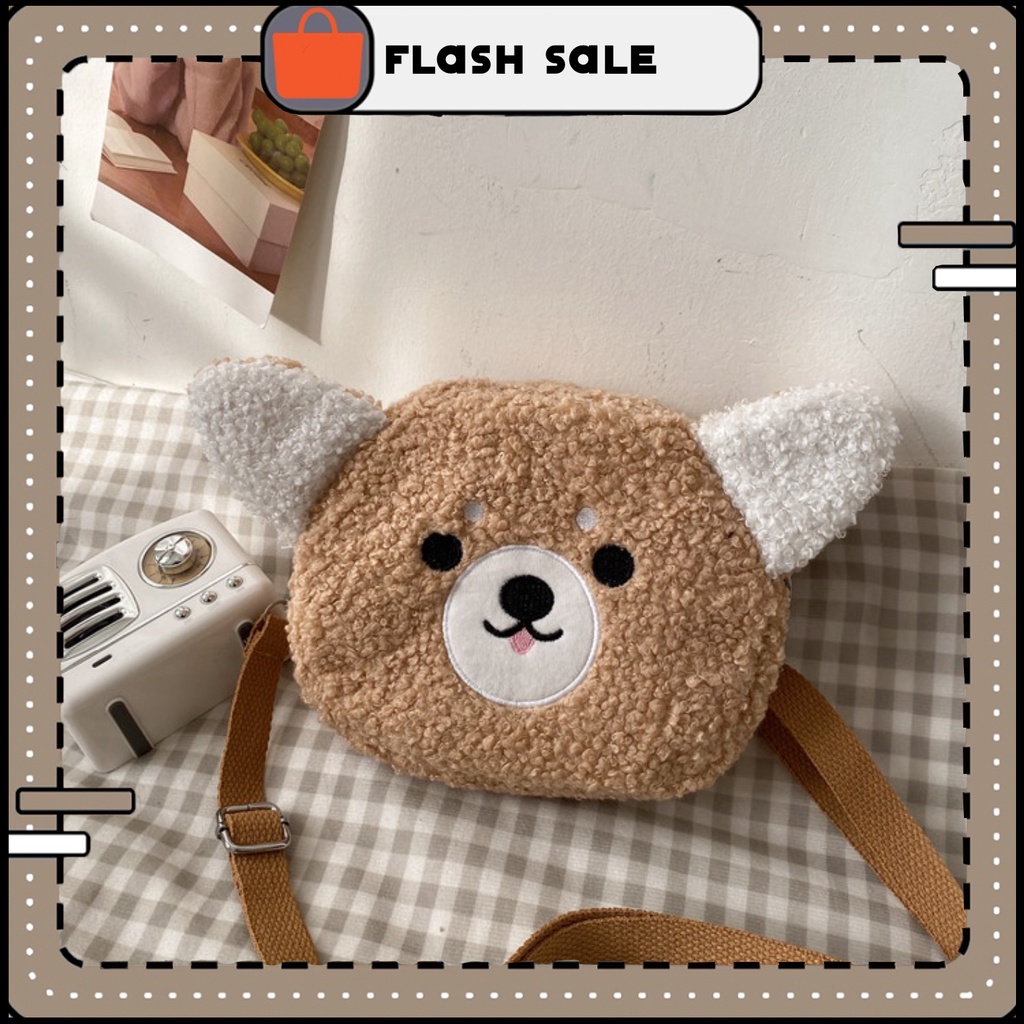 Túi đeo chéo nữ mini dễ thương chất nhung bông style hình bầu | T007 |royalxuongmay