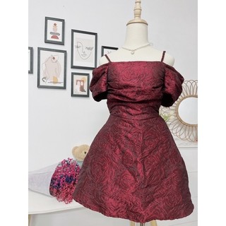 [CÓ SẴN] Đầm hai dây trễ vai dự tiệc tafta bồng xoè
