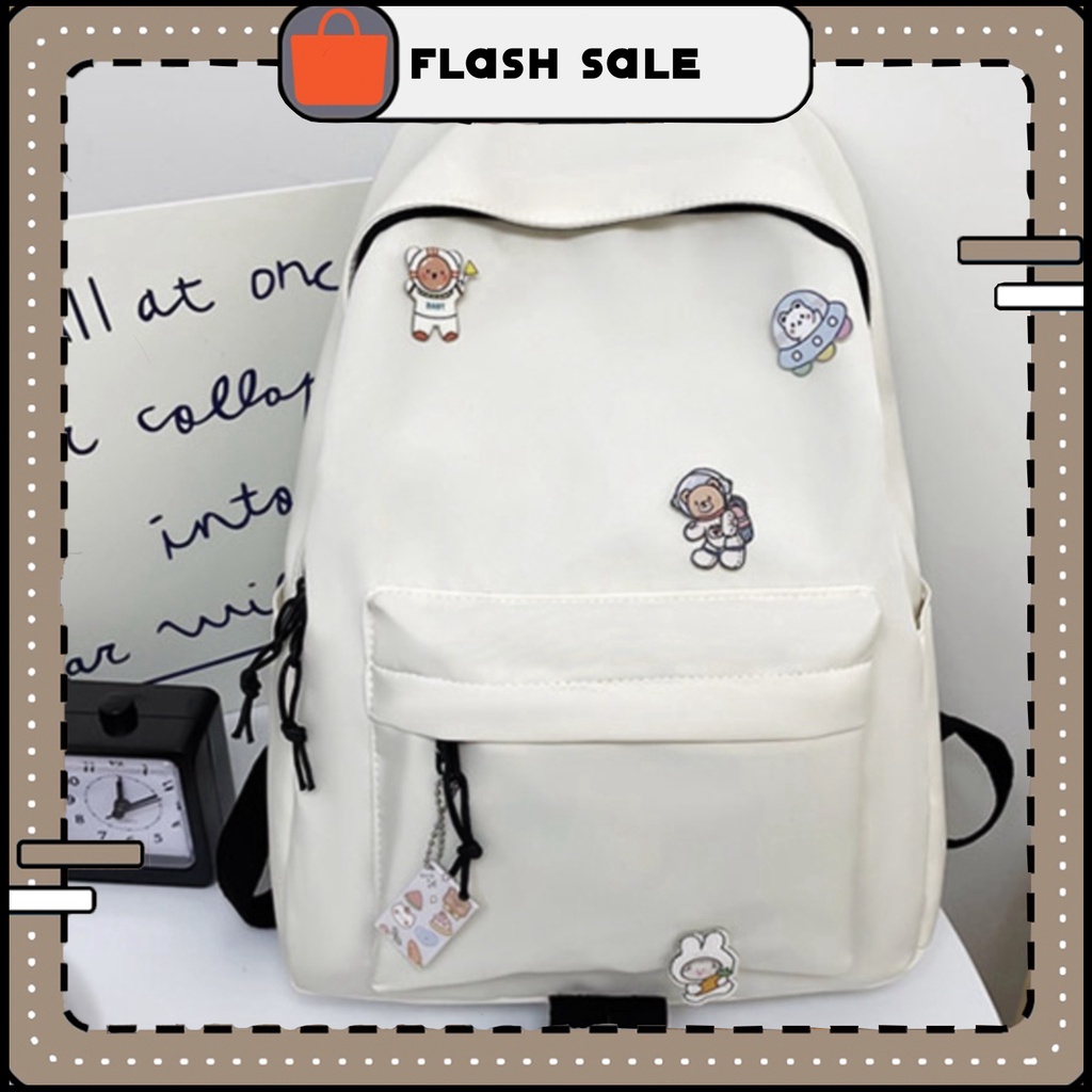 Balo nam nữ ulzzang chống nước, balo nam chống nhăn trơn KHÔNG kèm sticker Quảng Châu | BL011