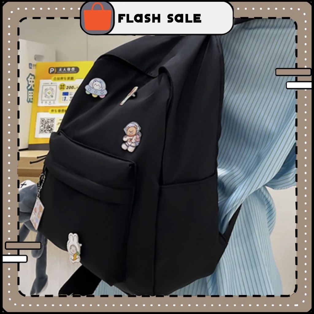 Balo nam nữ ulzzang chống nước, balo nam chống nhăn trơn KHÔNG kèm sticker Quảng Châu | BL011