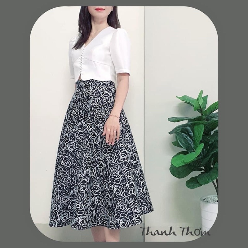 Rập giấy thiết kế, Rập giấy set bộ nữ công sở và chân váy xoè, Rập giấy A0 cắt sẵn