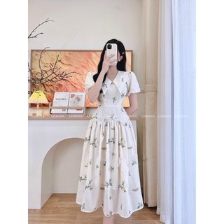 Rập giấy Thiết kế, Rập giấy đầm váy nữ cổ chữ V tay phồng ôm eo tùng nhún xoè, Rập giấy A0 cắt sẵn