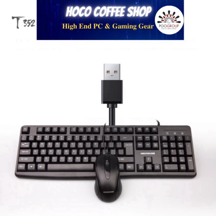 Combo bàn phím chuột giải trí-văn phòng-gia đình Newmen T352 màu đen, siêu bền - Chính hãng ( BH 24T) - Poogroup