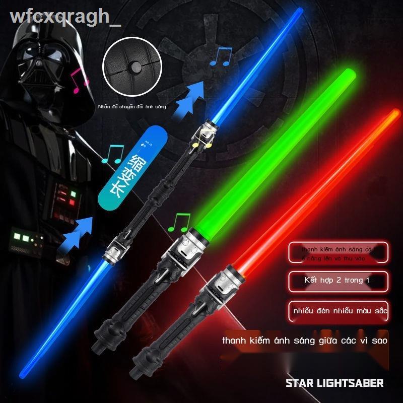 ( Sẵn)△wfcxqragh_Gậy phát sáng đèn Led có nhạc - Đồ chơi trung thu hot trend - Kiếm nhựa laze 2 đầu nối liền tháo rời, g