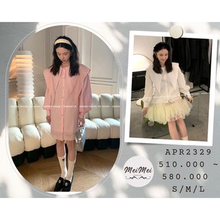 ✿мᴇι✿ Áo/ Đầm somi cổ V tà lớn viền ren korean fashion trends APR2329