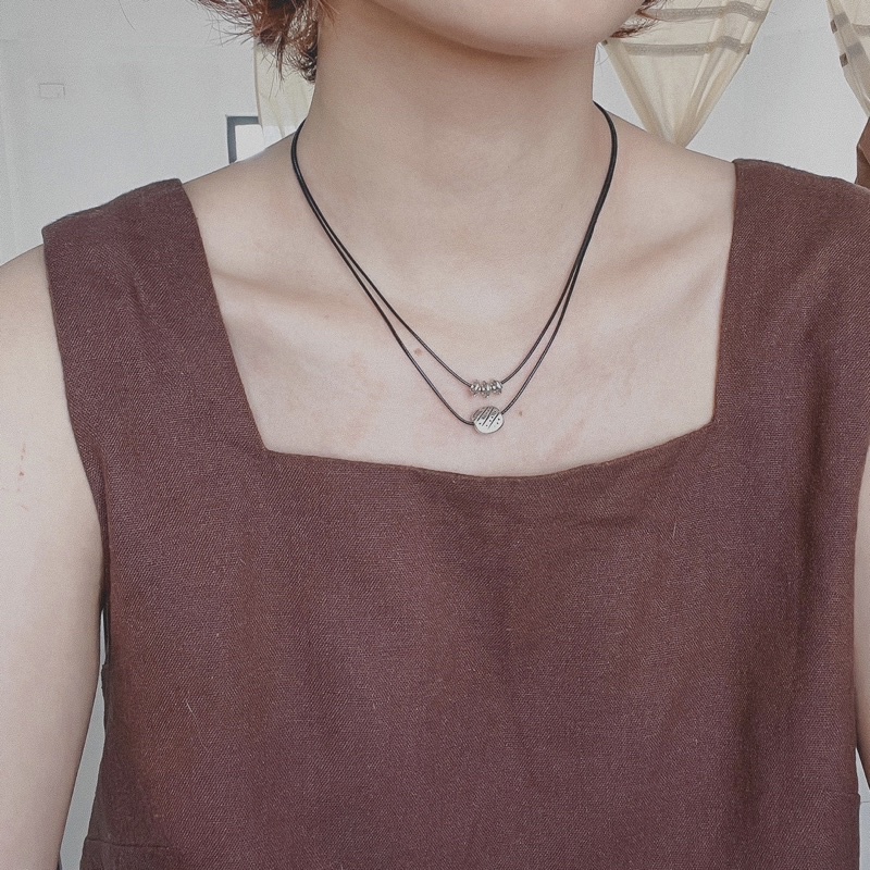 Vòng cổ Shou -  dây chuyền 2 dây mix charm vintage