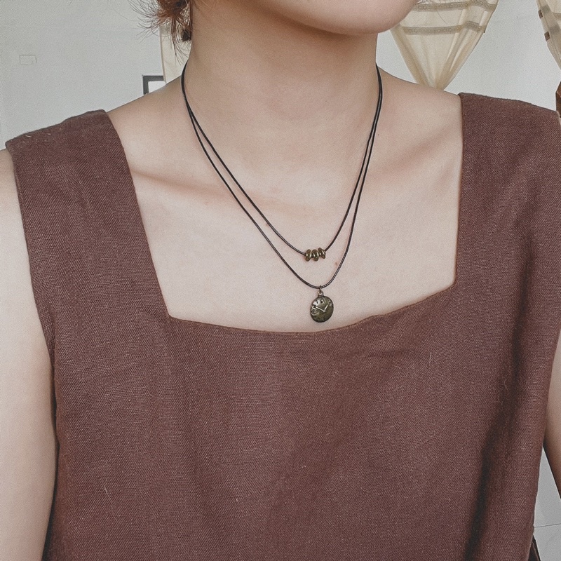 Vòng cổ Shou -  dây chuyền 2 dây mix charm vintage