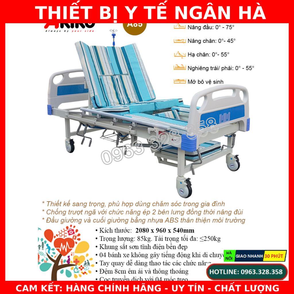Giường y tế đa chức năng 5 tay quay A85 Akiko, BH 1 NĂM
