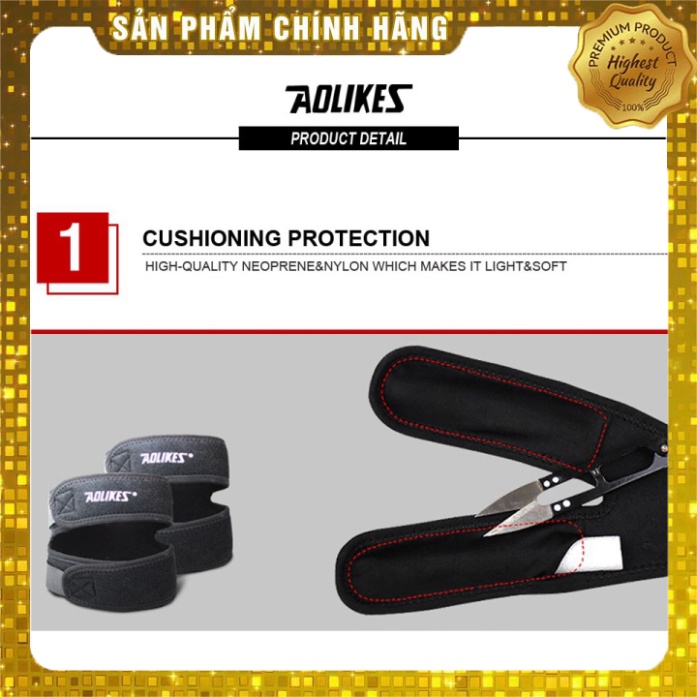 Bó gối Sport Aolikes A-7929 Đai tương trợ xương bánh chè che chở đầu gối Băng gối đàn hồi và co dãn 7929 sport knee prot