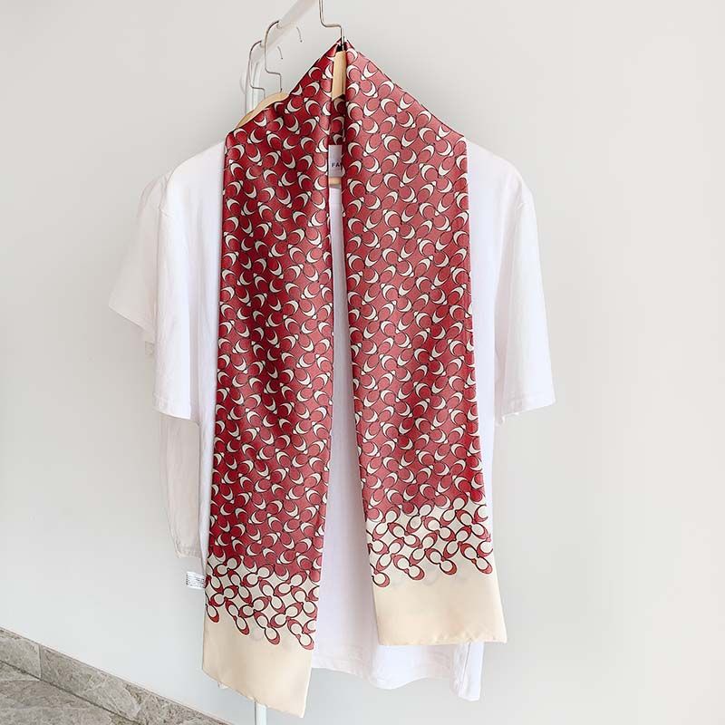 Khăn Choàng Cổ Dài Hai Mặt Bằng Lụa Thời Trang Hàn Quốc Cho Nữ