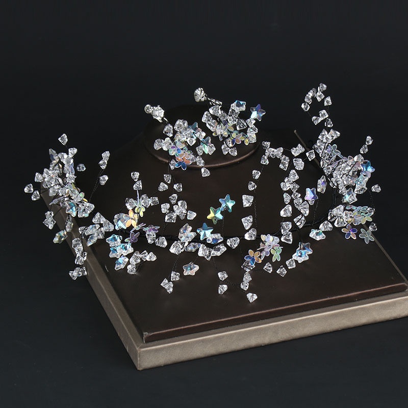 Băng Đô Cài Tóc Đính Hạt Ngọc Trai Và Ngôi Sao Xinh Xắn Cho Cô Dâu