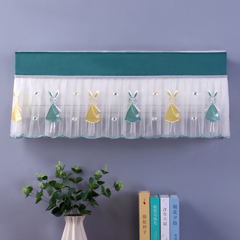 Tấm che bụi bọc điều hòa vải ren dễ thương