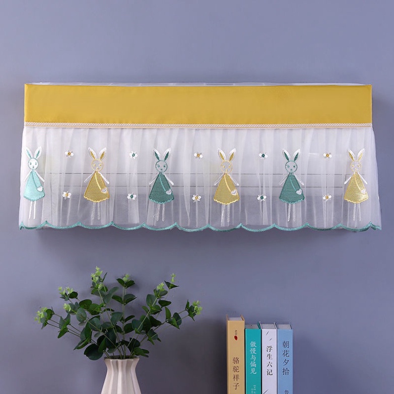 Tấm che bụi bọc điều hòa vải ren dễ thương