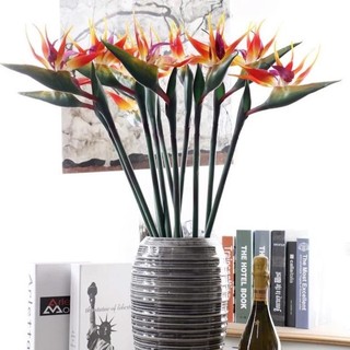Hoa giả decor Hoa thiên điểu cao su dài 83cm