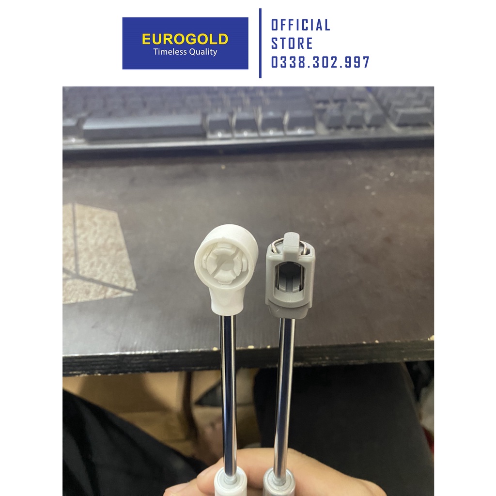 Tay nâng cánh tủ bếp, piston nâng cánh tủ bếp EUROGOLD GERMANY đầu kim loại bền khoẻ cực êm ái