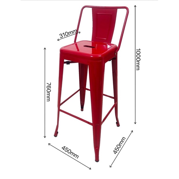 Ghế bar sắt cao tolix ngoài trời thanh lý tồn kho