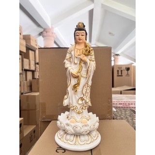 Hoả Tốc - Tượng Phật Quan âm đứng 38cm đủ màu lựa chọn